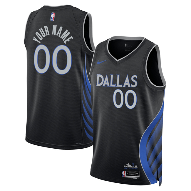 Men's Dallas Mavericks Active Player Custom Black 2025/26 City Edition Stitched Basketball Jersey